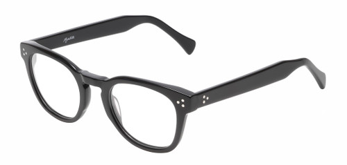 Profile View of Reptile Chelidae Designer Blue Light Blocking Eyeglasses in Gloss Black Unisex Panthos Full Rim Acetate 49 mm