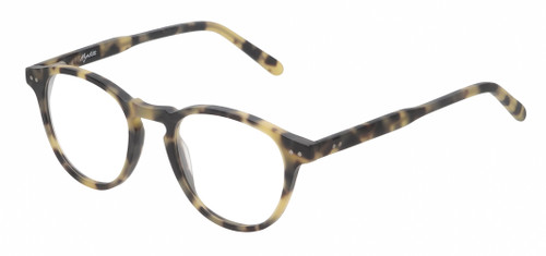 Profile View of Reptile Mata Designer Blue Light Blocking Eyeglasses in Matte Tokyo Tortoise Havana Brown Yellow Unisex Panthos Full Rim Acetate 47 mm