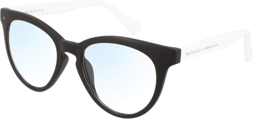 Profile View of Prive Revaux Julia Designer Blue Light Blocking Eyeglasses in Caviar Black Ladies Cat Eye Full Rim Acetate 53 mm