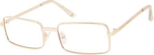 Profile View of Prive Revaux Matrix Designer Blue Light Blocking Eyeglasses in Champagne Gold Unisex Rectangular Full Rim Metal 55 mm