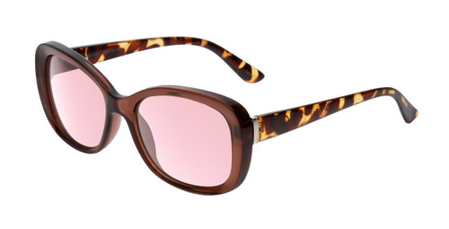 Medspex Sophia Brown Crystal Tortoise Havana FL-41 Pink Color Therapy Reading Glasses