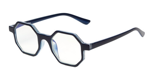 Medspex R786C Denim Blue Clear Crystal 2-tone Blue Light Blocking Color Therapy Reading Glasses