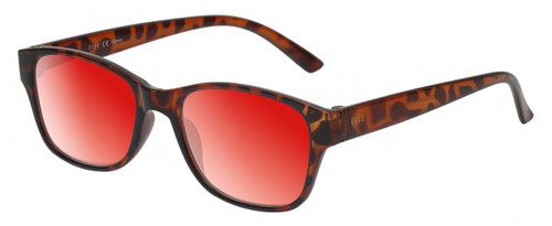 Medspex EL15558R Gloss Tortoise Havana Brown Spot Deep Red Color Therapy Reading Glasses