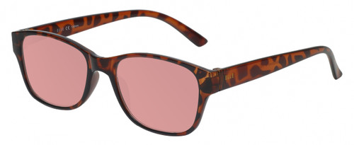 Medspex EL15558R Gloss Tortoise Havana Brown Spot FL-41 Rose Color Therapy Reading Glasses