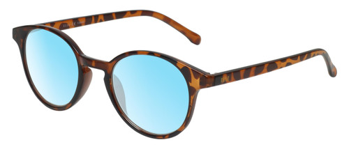 Medspex EL15557R Gloss Tortoise Havana Brown Spot Baby Blue Color Therapy Reading Glasses