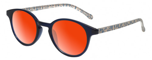 Medspex EL15557R Crystal Navy Blue Modern Art Pink Amber Orange Color Therapy Reading Glasses