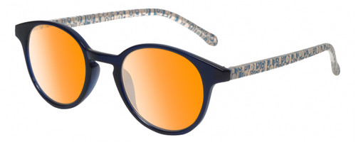 Medspex EL15557R Crystal Navy Blue Modern Art Pink Light Orange Color Therapy Reading Glasses