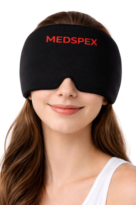 Medspex Migraine Relief Cap [One Size] Headache Relief Cap for Cooling Ice Head Wrap, Hot/Cold Therapy Compression Gel Sinus Cover |Head Wrap for Tension, Puffy Eyes |Healthcare Hot & Cold Therapies