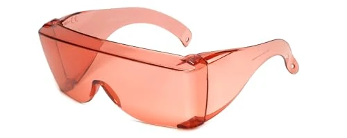 Medspex 3000 FL41 Pink Fitover Safety Glasses Wear Over Prescription Glasses Migraine Glasses FL-41 Light Sensitivity Glasses Women Men Outdoor Indoor Blue Light Blocker Over Glasses Eye Protection