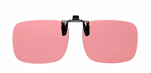 MEDSPEX Unisex FL41 Clip-On Lenses – Pink | UV Protective, Migraine Lens for Men & Women | Light sensitivity Tinted Lenses with Small Bar Clips for Home, Office, and Screen Use | Eyewear