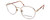 Profile View of Calabria Designer Round Blue Light Filter Reading Glasses Fundamental Gold 52mm