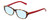 Profile View of Eyebobs Hanky Panky Designer Progressive Lens Blue Light Blocking Eyeglasses in Tortoise Brown Gold Crystal Red Ladies Cateye Full Rim Acetate 52 mm