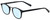 Profile View of Eyebobs Hung Jury Designer Progressive Lens Blue Light Blocking Eyeglasses in Matte Black Unisex Round Full Rim Acetate 47 mm with Blue Light Zone functionality illustration laid over the lens