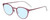 Profile View of Eyebobs Jim Dandy Designer Progressive Lens Blue Light Blocking Eyeglasses in Satin Fuchsia Pink Purple Unisex Round Full Rim Metal 50 mm