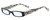 Profile View of Eyebobs Thick Eye Designer Blue Light Blocking Eyeglasses in Gloss Black Mosaic Crystal White Ladies Rectangle Full Rim Acetate 50 mm