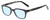 Profile View of John Varvatos V343 Designer Blue Light Blocking Eyeglasses in Gloss Black Unisex Classic Full Rim Acetate 47 mm