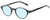 Profile View of John Varvatos V356 Designer Blue Light Blocking Eyeglasses in Navy Blue Crystal Layer Unisex Round Full Rim Acetate 43 mm