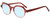 Profile View of Eyebobs Heda Letus 2744-01 Designer Progressive Lens Blue Light Blocking Eyeglasses in Red Pink Stripe Crystal Ladies Round Full Rim Acetate 47 mm