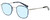 Profile View of Eyebobs Outside 3172-10 Designer Blue Light Blocking Eyeglasses in Blue Silver Unisex Round Full Rim Metal 47 mm