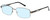 Profile View of Enhance EN3858 Designer Progressive Lens Blue Light Blocking Eyeglasses in Gunmetal Silver Mens Rectangle Full Rim Metal 63 mm