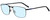 Profile View of OGA 10063O-NB04 Designer Blue Light Blocking Eyeglasses in Satin Black Blue Unisex Rectangle Full Rim Metal 59 mm