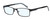 Profile View of Argyleculture Bix Designer Progressive Lens Blue Light Blocking Eyeglasses in Black Silver Grey Stripe Unisex Rectangle Full Rim Metal 55 mm