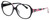 Profile View of Vera Bradley Lillian Designer Progressive Lens Blue Light Blocking Eyeglasses in Black Priscilla Pink Ladies Oversized Full Rim Acetate 57 mm