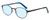 Profile View of Marie Claire MC6236-BKN Designer Blue Light Blocking Eyeglasses in Black Navy Blue Ladies Round Full Rim Stainless Steel 46 mm
