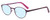 Profile View of Marie Claire MC6236-PRE Designer Blue Light Blocking Eyeglasses in Purple Red Ladies Round Full Rim Stainless Steel 46 mm