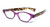 Profile View of Calabria R544S Designer Blue Light Blocking Glasses in Purple-Tortoise Oval 50mm