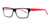 Profile View of Calabria Soho by Vivid 1017 Designer Blue Light Glasses in Black & Crystal Red