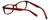 Close Up View of Calabria Viv Designer Blue Light Blocking Glasses 149 Matte-Demi-Red Rectangle