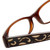 Close Up View of Calabria Designer Blue Light Block Glasses 854 Toasted Caramel Ladies Oval 60mm