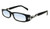 Profile View of Calabria 839 Dazzles Crystals Progressive Lens Blue Light Glasses in Black Oval