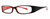 Profile View of Calabria Vivid 738 Designer Progressive Lens Blue Light Glasses in Black Red