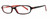 Profile View of Calabria Vivid 743 Designer Progressive Lens Blue Light Glasses in Black Red