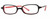 Profile View of Calabria Vivid 751 Designer Progressive Lens Blue Light Glasses in Black Red