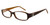 Profile View of Calabria Vivid 681 Designer Progressive Lens Blue Light Glasses Brown Rectangle