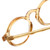 Close Up View of Calabria 4365 Oval Designer Blue Light Blocking Glasses in Champagne Gold 42 mm