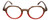 Front View of Calabria Elite Designer Blue Light Block Glasses Hexagon Round R207 46 mm in Red