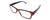 Profile View of Calabria Morgan Rectangle Designer Blue Light Block Glasses 52 mm in Brown Frost