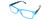 Profile View of Calabria Morgan Rectangular Designer Blue Light Glasses 52mm in Teal Frost Green
