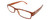 Profile View of Calabria Mira Rectangular Designer Blue Light Block Glasses 50 mm Apricot Orange