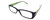 Profile View of Calabria Beth Square Designer Progressive Blue Light Glasses 50 mm in Lime Green