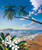 Path Paradise 240-75b-4 Artwork Micro Fiber Cleaning Cloth Hawaiian Flower Beach