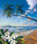 Distant Shore 240-75b-1 Artwork Micro Fiber Cleaning Cloth Tropical Flower Beach