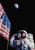 Space Astronaut Moon Land U.S.A.Flag 240-71-2 Artwork Micro Fiber Cleaning Cloth