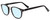 Profile View of Scott&Zelda SZ7436 Designer Progressive Lens Blue Light Blocking Eyeglasses in Gloss Black Silver Studs Unisex Oval Full Rim Acetate 49 mm