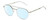Profile View of BOLLE OVA Designer Blue Light Blocking Eyeglasses in Silver Clear Crystal Ladies Pilot Full Rim Metal 52 mm