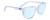 Profile View of SPY Optics Bewilder Designer Blue Light Blocking Eyeglasses in Light Blue Clear Crystal Unisex Panthos Full Rim Acetate 54 mm